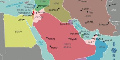 地图曼的地图中东